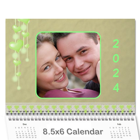 Subtle Hearts 2024  (any Year) Calendar 8 5x6 By Deborah Cover