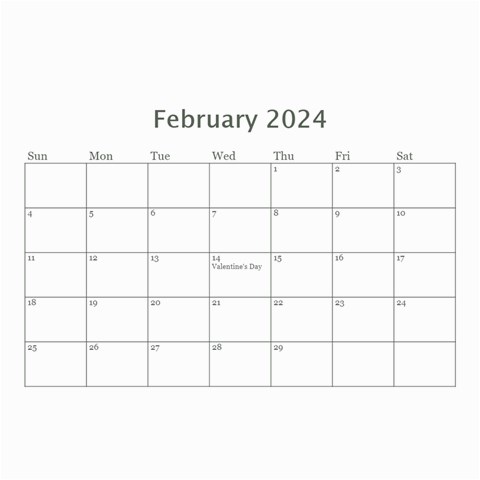 Subtle Hearts 2024  (any Year) Calendar 8 5x6 By Deborah Apr 2024