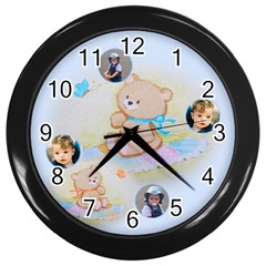 Teddy Bear Picnic Clock - Wall Clock (Black)