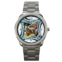 Blue and Silver Sports Watch - Sport Metal Watch