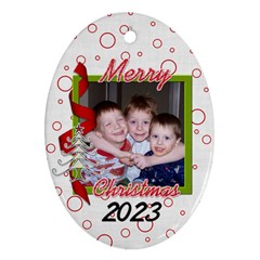 Oval Christmas ornament 2023 B - Ornament (Oval)