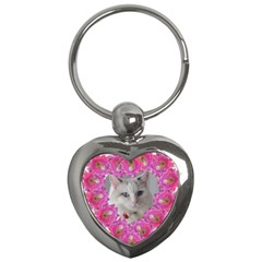 Pink Flower Heart - Key Chain (Heart)