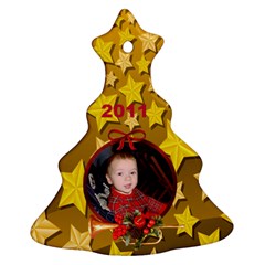 Gold Christmas tree ornament 1 - Ornament (Christmas Tree) 