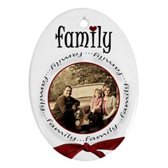 Family Christmas 2 side oval - Oval Ornament (Two Sides)