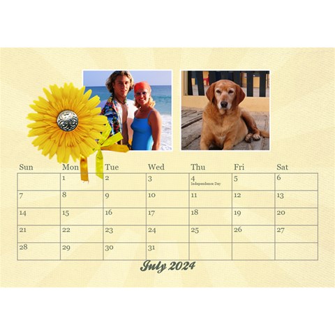 2024 Desktop Calendar 8 5x6, Family By Mikki Jul 2024