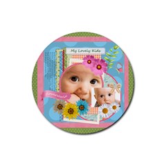 flower gift - Rubber Coaster (Round)