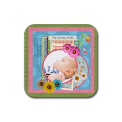 flower gift - Rubber Square Coaster (4 pack)