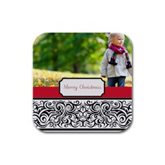 merry christmas - Rubber Square Coaster (4 pack)
