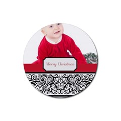 merry christmas - Rubber Round Coaster (4 pack)