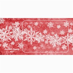 8x4 Photo Greeting Card red snowflakes - 4  x 8  Photo Cards