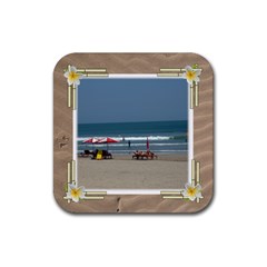 Tropical Vacation Coaster 1 - Rubber Coaster (Square)