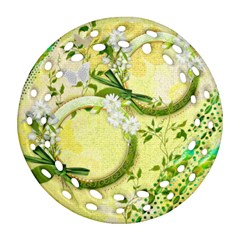 Spring yellow floral double sided Filigree ornament - Round Filigree Ornament (Two Sides)