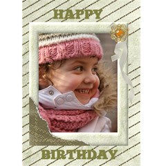 Light gold Birthday (any Occasion) Card 5x7 - Greeting Card 5  x 7 