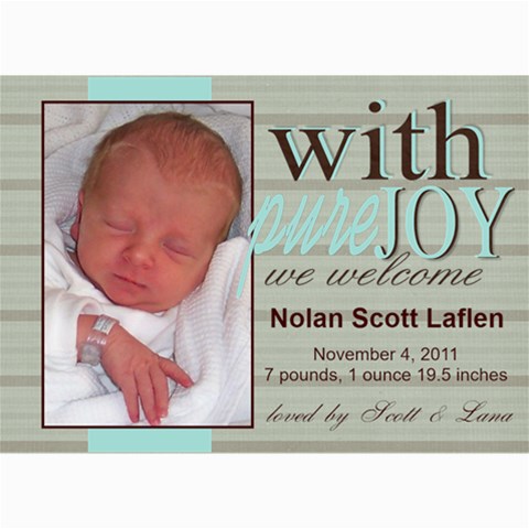 Welcome Baby! By Lana Laflen 7 x5  Photo Card - 1