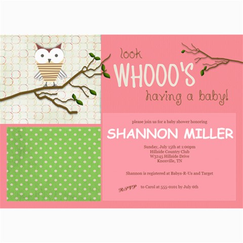 Whoo s Having A Baby! By Lana Laflen 7 x5  Photo Card - 1