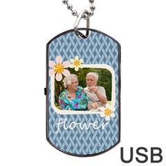 flower - Dog Tag USB Flash (One Side)