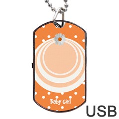 My Baby Girl Orange Dogtag usb - Dog Tag USB Flash (Two Sides)