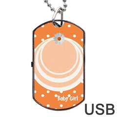 My Baby Girl orange dogtag usb 1s - Dog Tag USB Flash (One Side)