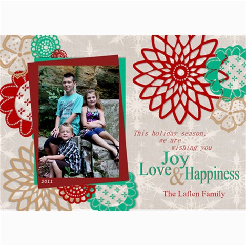 Flower Christmas Card By Lana Laflen 7 x5  Photo Card - 2