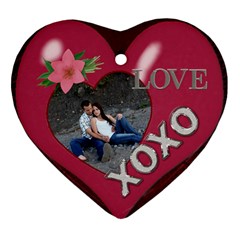Love Heart Ornament (2 Sides) - Heart Ornament (Two Sides)