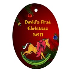 Baby s First Christmas - Ornament (Oval)