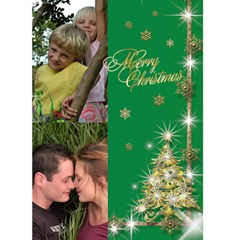 Gold Tree Christmas Card 5x7 - Greeting Card 5  x 7 