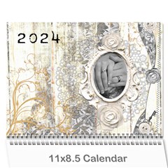 Weathered Floral 2024 Calendar - Wall Calendar 11  x 8.5  (12-Months)