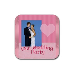 our wedding - Rubber Square Coaster (4 pack)