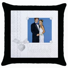 white wedding - Throw Pillow Case (Black)