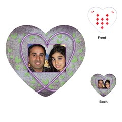 Purple Heart Demure Heart Shaped Playing Cards - Playing Cards Single Design (Heart)