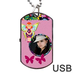 Fairy pink USB one side - Dog Tag USB Flash (One Side)