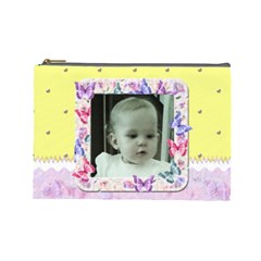 Yellow butterfly cosmetic makeup bag xl - Cosmetic Bag (Large)