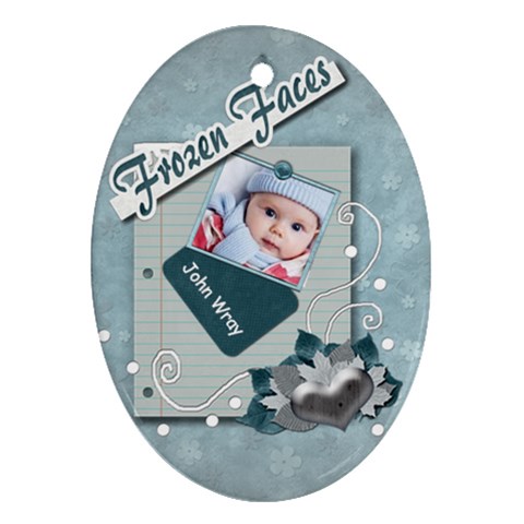 Frozen Faces Oval 2sided Ornament By Amarie Front