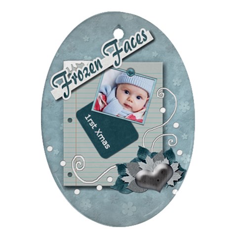 Frozen Faces Oval 2sided Ornament By Amarie Back
