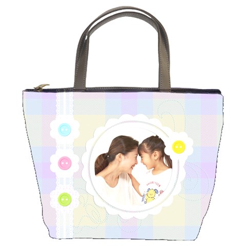 Love Friendship Pastel Bucket Bag By Happylemon Front