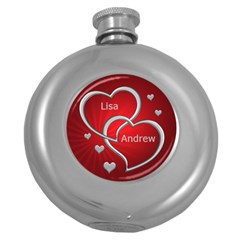 Love Silver and Red Hip Flask - Hip Flask (5 oz)