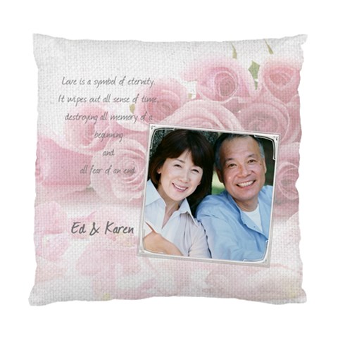 Love Pink Rose Cushion Case By Happylemon Front