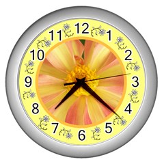 flower power clock - Wall Clock (Silver)