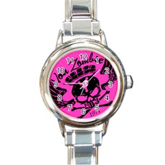 Zombie Queen Pink : Rd Italian Watch - Round Italian Charm Watch