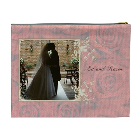 Roses In Bloom Wedding Cosmetic Bag By Happylemon Back