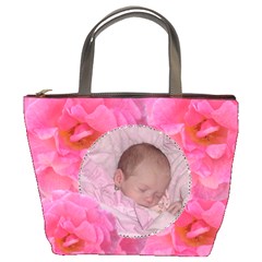 pink rose bucket bag