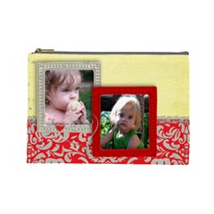 Red, Yellow & Pink flowers-cosmetic bag (L) - Cosmetic Bag (Large)