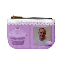 Money can not buy our love purple cupcake mini coin purse