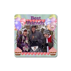 Best friends party balloon square magnet - Magnet (Square)