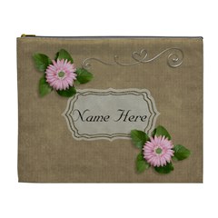 XL Cosmetic Bag: Brown and Pink - Cosmetic Bag (XL)
