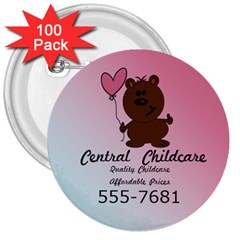 childcare button - 3  Button (100 pack)