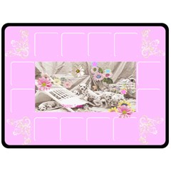 Puppy Blanket Pink - Fleece Blanket (Large)