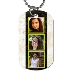 gold 6 Frame dog tag  (2 sided) - Dog Tag (Two Sides)