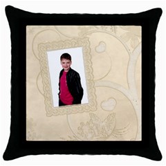 Tree of Love Cushion Cover - Throw Pillow Case (Black)