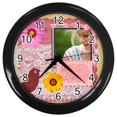 mothers day - Wall Clock (Black)